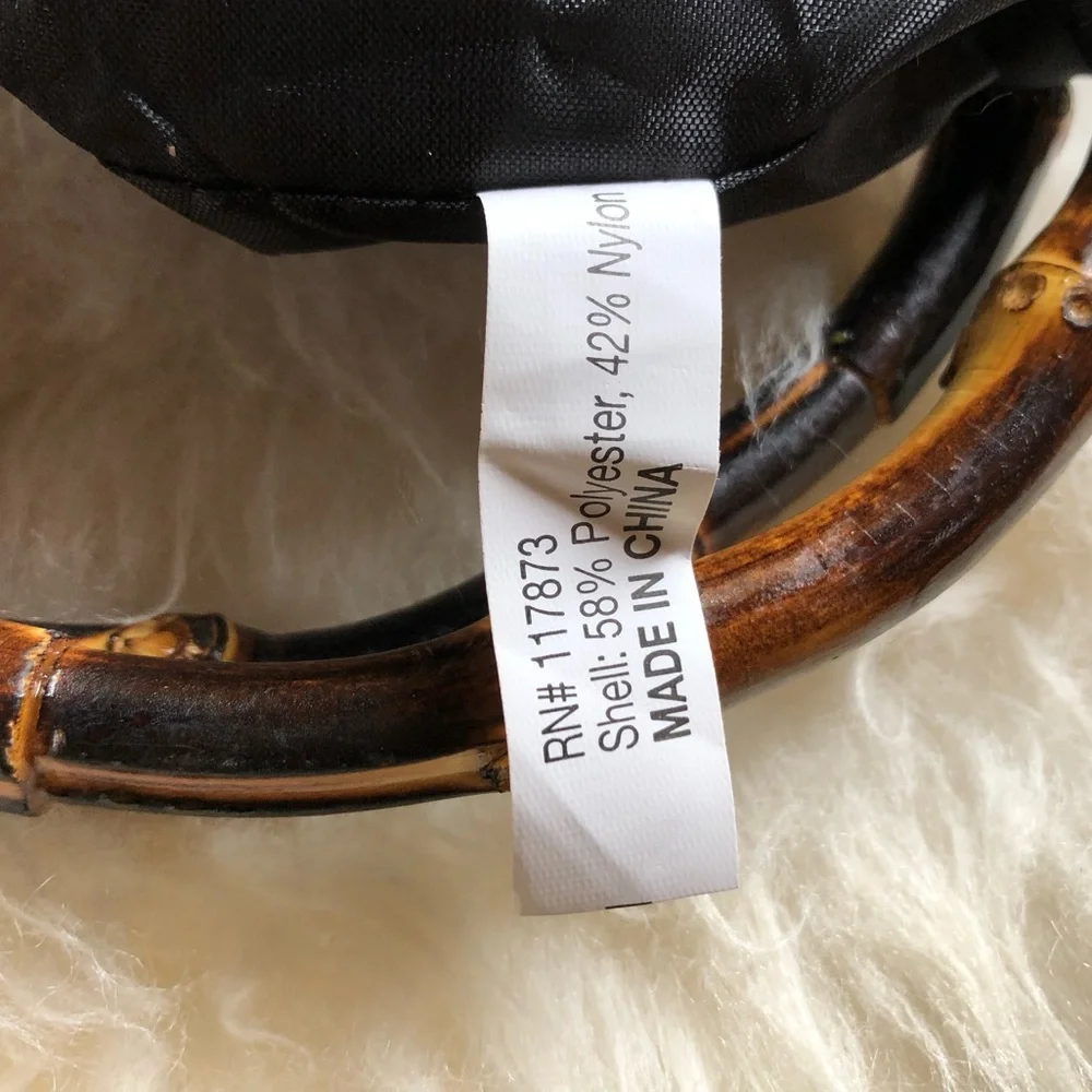 Asian Satin Bamboo Handle Purse